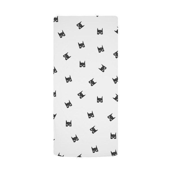 Černobílé napínací dětské prostěradlo do postýlky z bavlněného saténu 60x120 cm Be a Hero – Butter Kings