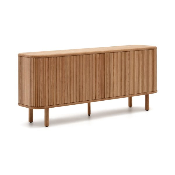 Komoda v dekoru jasanu s posuvnými dveřmi v přírodní barvě 180x75,5x40 cm Mailen – Kave Home-image-4