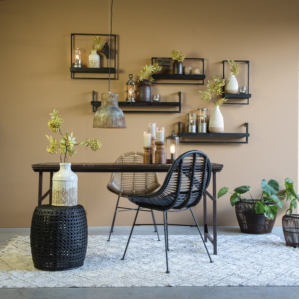 Matně černá police z jedlového dřeva Maddison – Light & Living-image-1