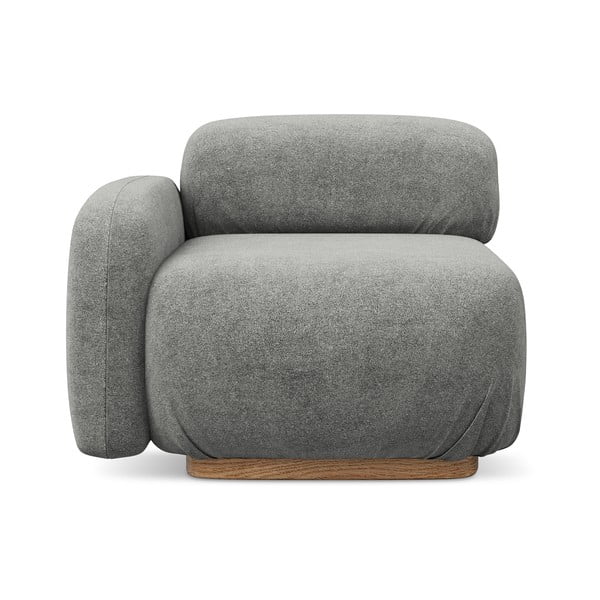 Šedý modul pohovky z textilie bouclé (levý roh) Ailani – Makamii