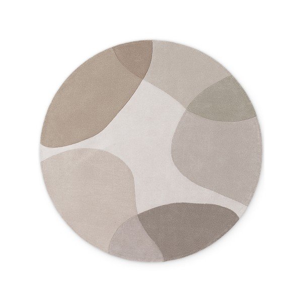 Béžový ručně tkaný vlněný kulatý koberec ø 200 cm Hackney Clarissa – Ted Baker