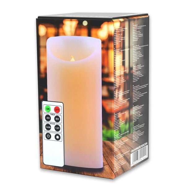 LED svíčka s dálkovým ovládáním DecoKing Wax, výška 15 cm-image-2