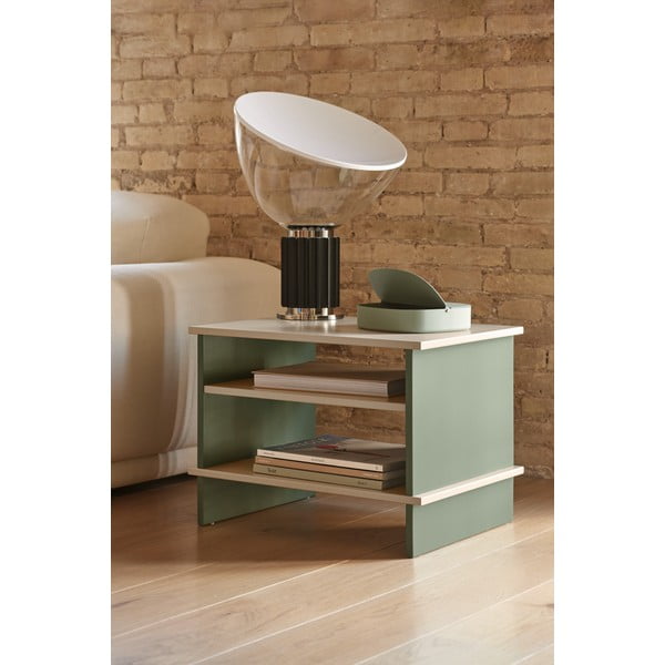 Zeleno-krémový noční stolek s poličkami Inari – Teulat-image-1