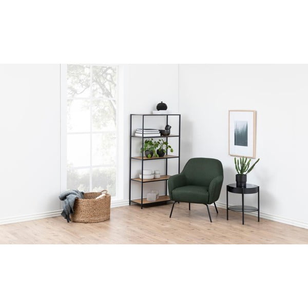 Knihovna v dekoru dubu v černo-přírodní barvě 77x150 cm Seaford – Actona-image-4