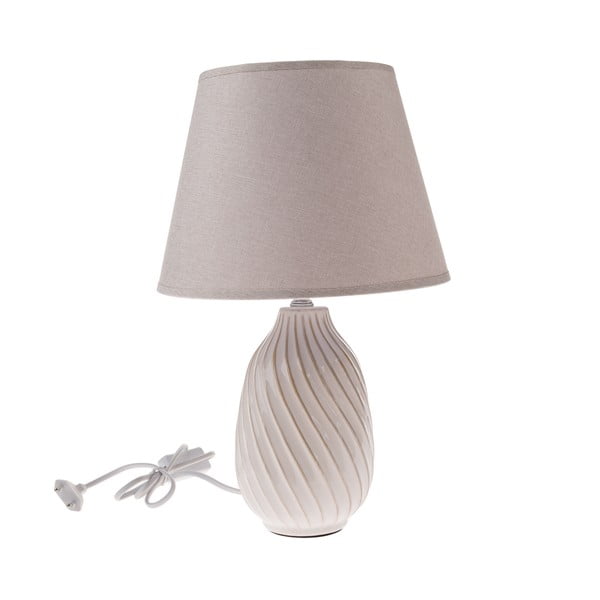 Šedá stolní lampa s textilním stínidlem (výška 38 cm) – Dakls