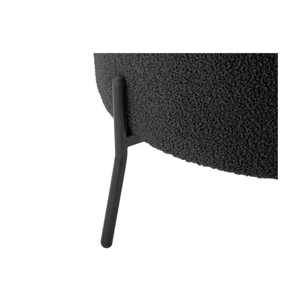 Černé křeslo z textilie bouclé Noble – Leitmotiv-image-4