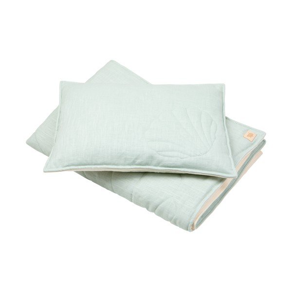 Zelená lněná souprava do postýlky Mint - Moi Mili-image-2