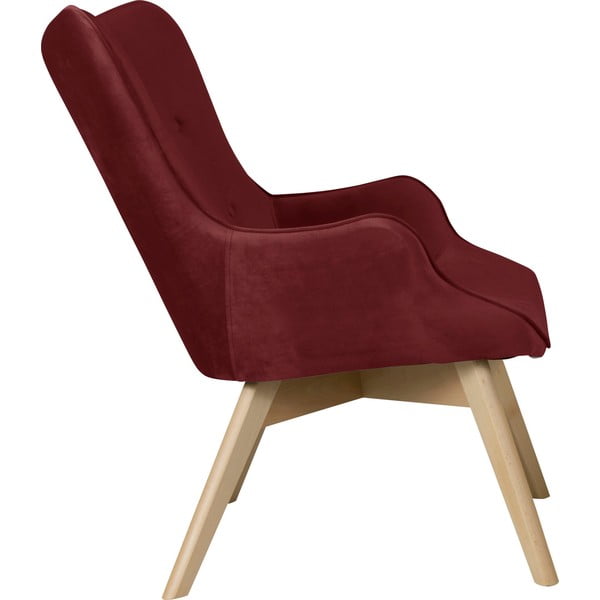 Červené sametové křeslo Niko – Ropez-image-3