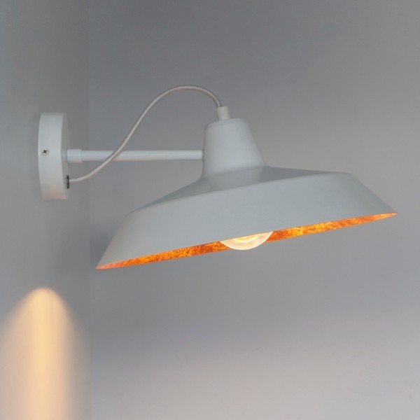 Bílé nástěnné svítidlo s detailem v měděné barvě Sotto Luce Cinco Basic, ⌀ 40 cm-image-1