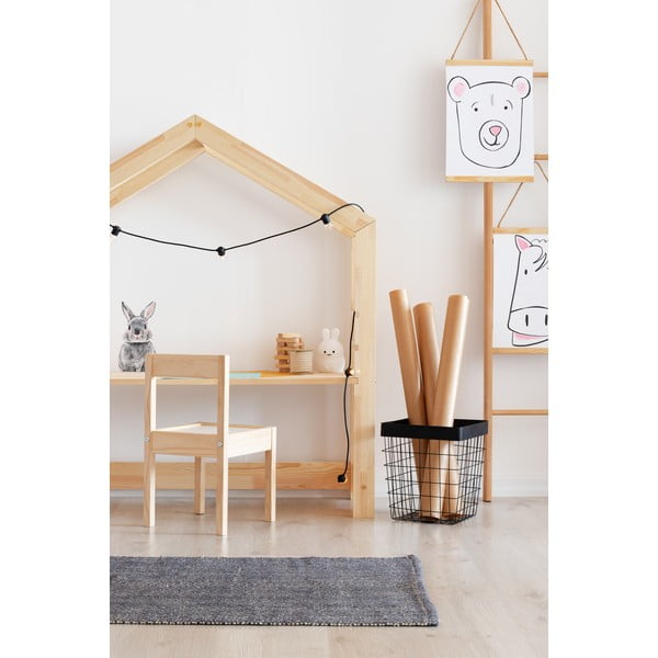 Domečkový dětský pracovní stůl z borovicového dřeva Adeko Bran, 40 x 111 cm-image-1