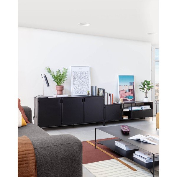 Černá ocelová komoda 160x72x35 cm Shantay – Kave Home-image-2