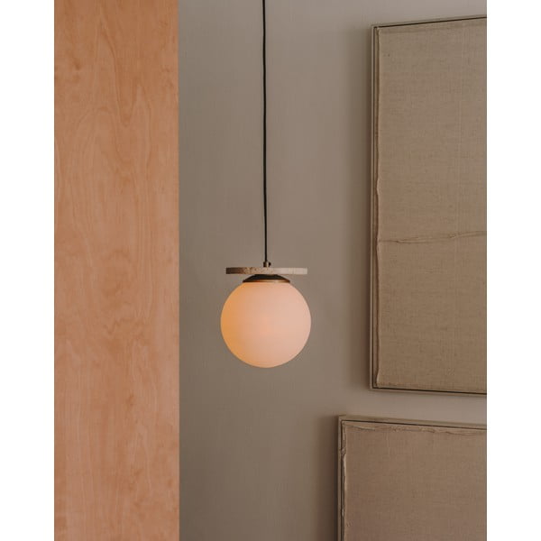 Bílé závěsné svítidlo se skleněným stínidlem ø 20 cm Malachi – Kave Home-image-1