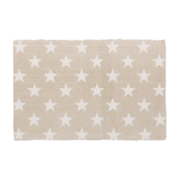 Béžovo-bílý koberec s motivy hvězdiček Unimasa, 90 x 60 cm