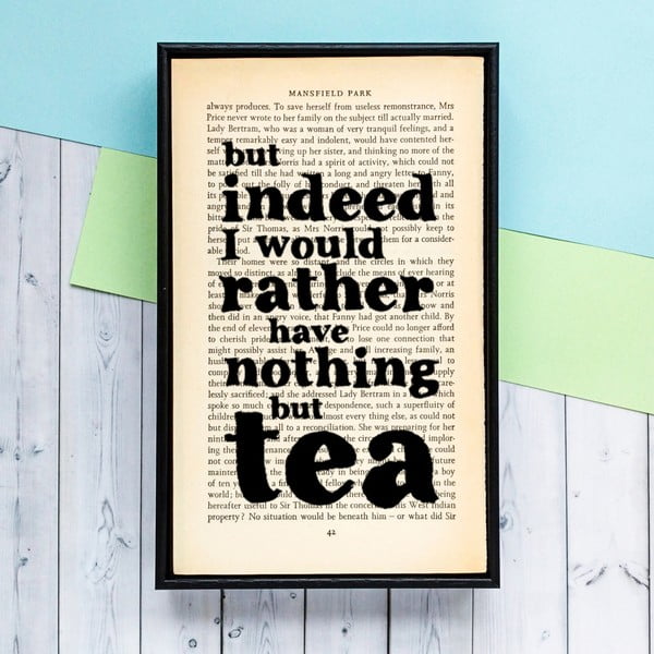 Plakát v dřevěném rámu Bookishly Mansfield Park Tea