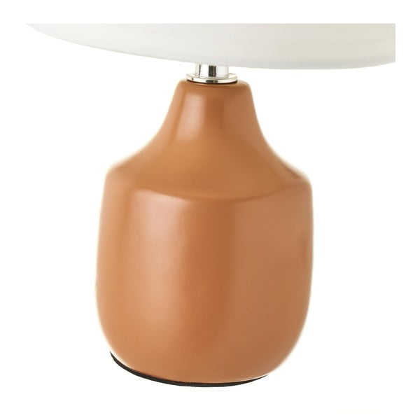 Bílo-hnědá keramická stolní lampa s textilním stínidlem (výška 24 cm) – Casa Selección-image-3
