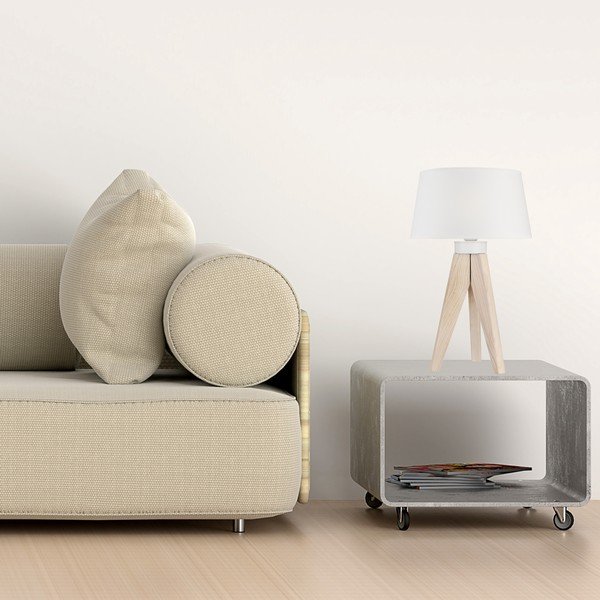 Bílá stolní lampa - LAMKUR-image-1