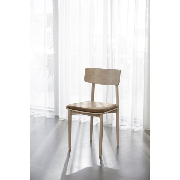 Jídelní židle z imitace kůže v koňakově hnědo-přírodní barvě v sadě 2 ks Wolcott – Rowico-image-1