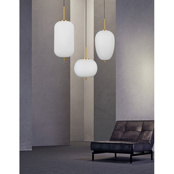 Bílé/v mosazné barvě skleněné závěsné svítidlo ø 27 cm Lato – Nova Luce-image-3