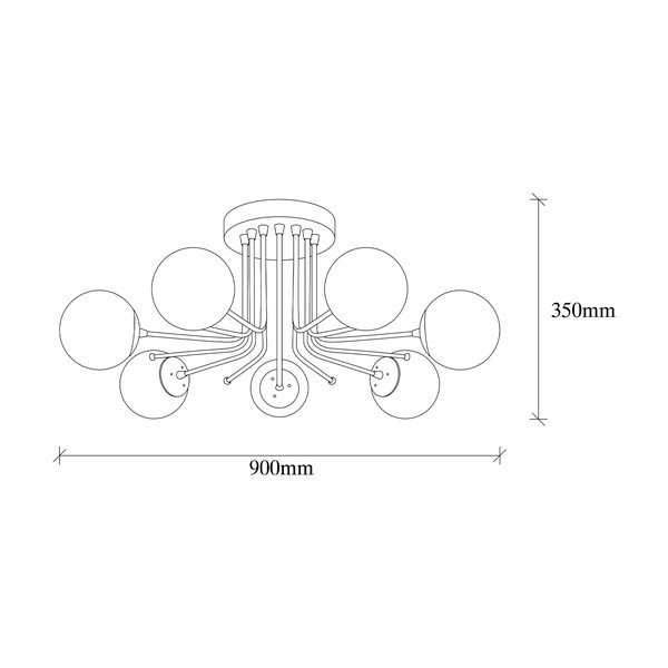 Bílé/v mosazné barvě stropní svítidlo se skleněným stínidlem ø 15 cm Daisy – Opviq lights-image-4