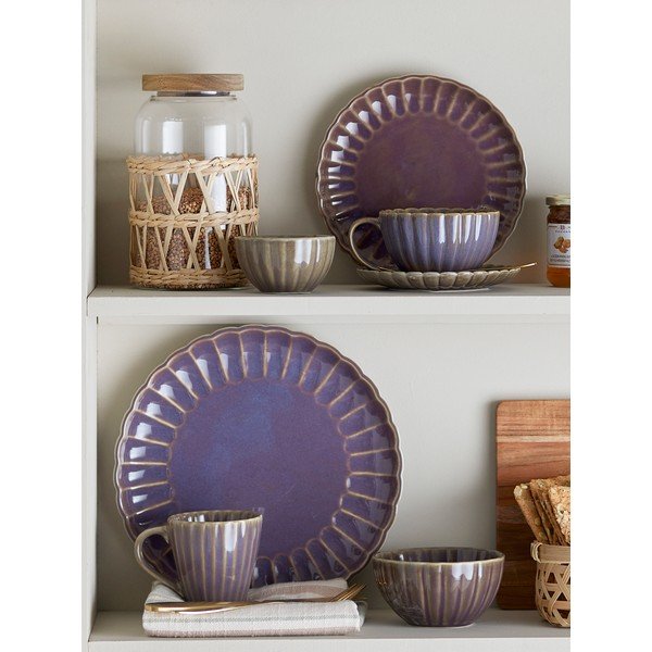 Tmavě fialový dezertní  talíř z kameniny ø 20 cm Latina – Bloomingville-image-2