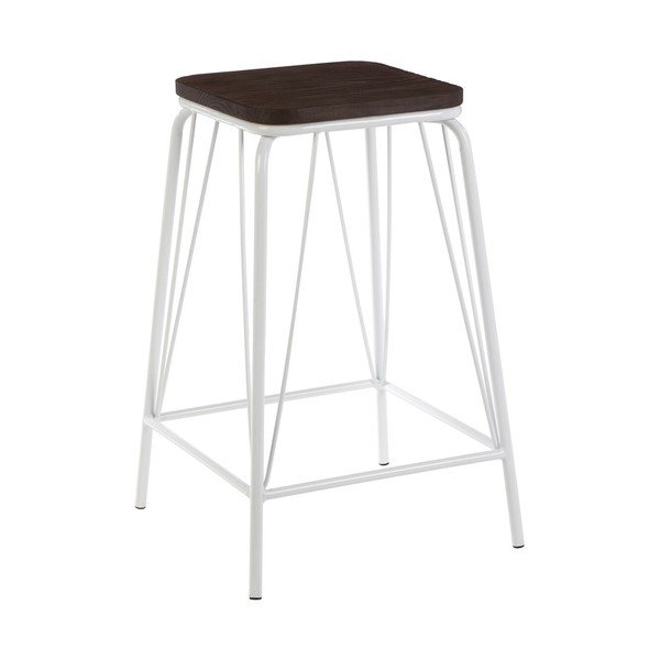 Bílá/v tmavě přírodní barvě stolička z jilmového dřeva District – Premier Housewares