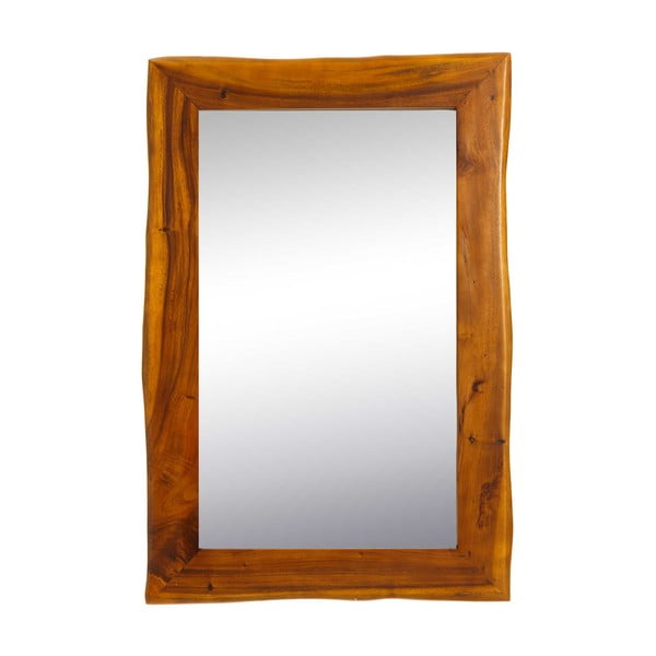 Tmavě hnědé nástěnné dřevěné zrcadlo Tropicho, 60 x 120 cm