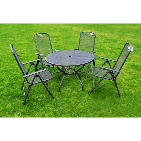 Černá kovová zahradní židle – Rojaplast-image-4