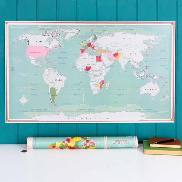 Stírací mapa 87x52 cm World Map – Rex London-image-1