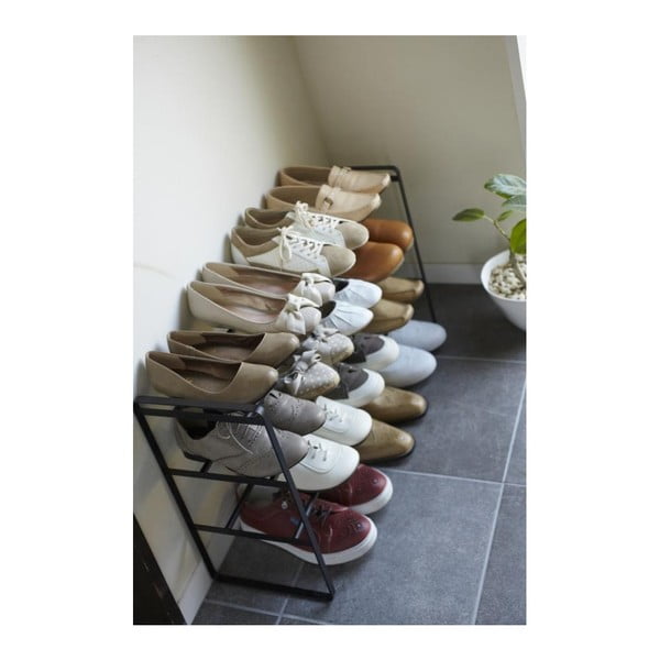 Černá nastavitelná police na boty s 3 patry YAMAZAKI Maebashi-image-4