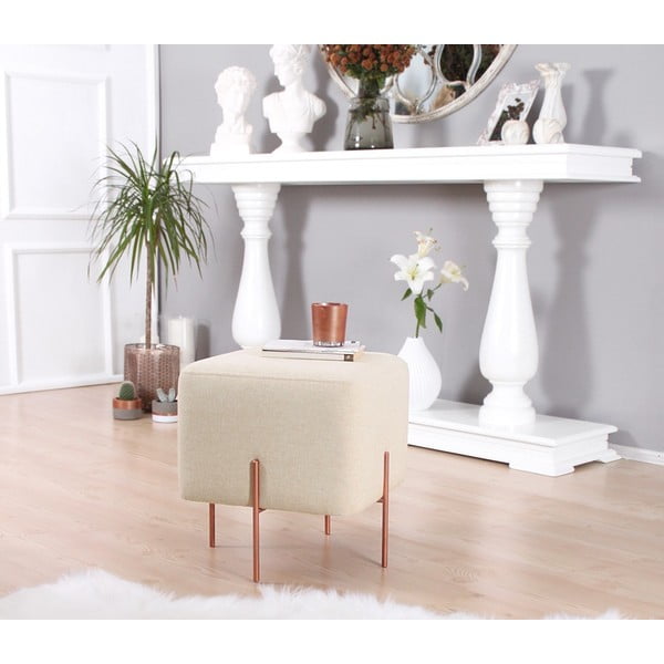 Krémový taburet Copper – Artie-image-2