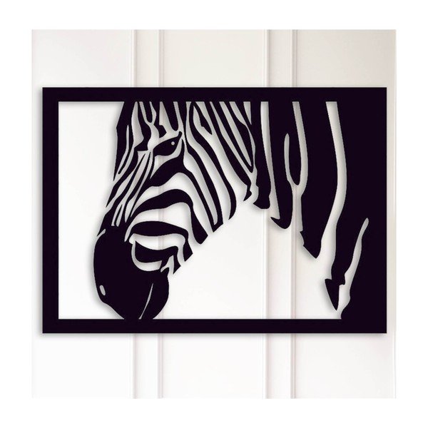 Černá nástěnná dekorace Zebra