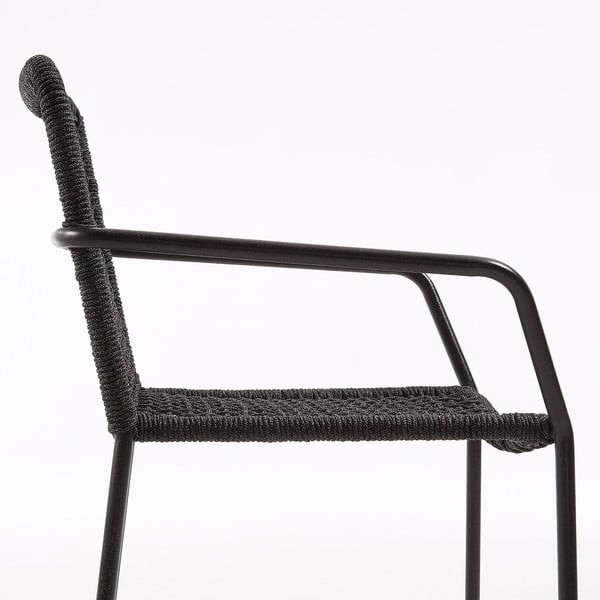 Černá zahradní židle s ocelovou konstrukcí Kave Home Bomer-image-1