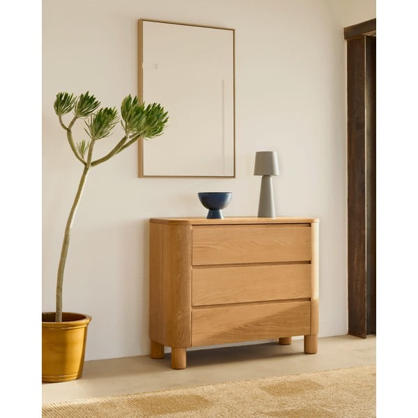 Komoda v dekoru jasanu v přírodní barvě 120x80x40 cm Salaya – Kave Home-image-1