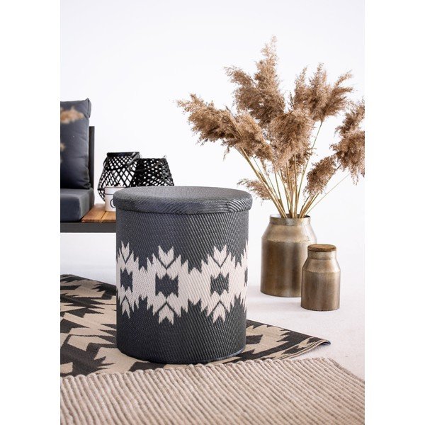 Šedý venkovní puf s úložným prostorem Fab Hab Miramar Gray-image-2