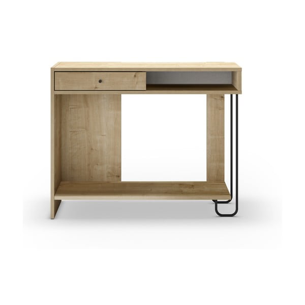 Konzolový stolek s deskou v dubovém dekoru v přírodní barvě 35x100 cm Saturne – Marckeric