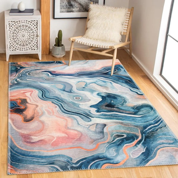 Modrý/růžový pratelný koberec 80x150 cm Colors of Joy – Vitaus-image-1