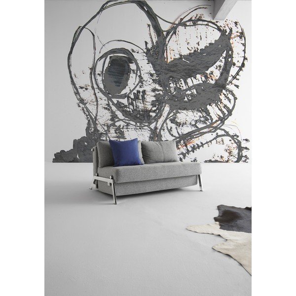 Šedá rozkládací pohovka Innovation Cubed Chrome Twist Granite, 100 x 154 cm-image-1