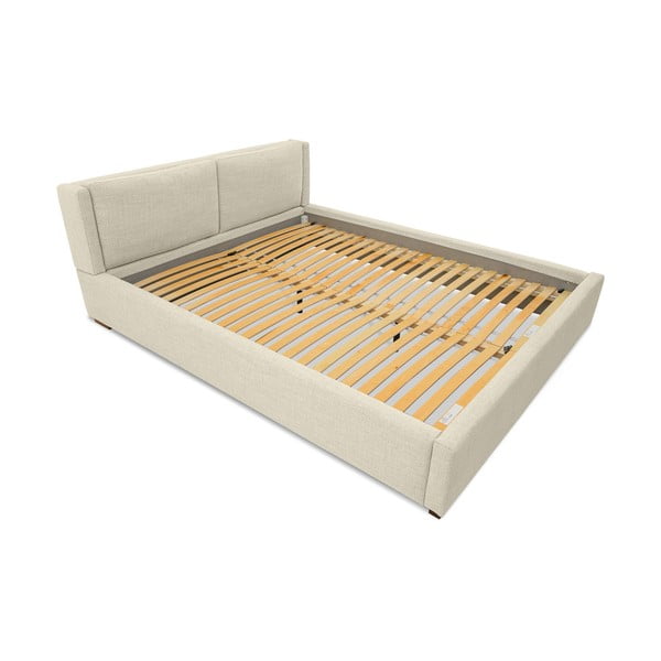 Béžová čalouněná dvoulůžková postel s roštem 140x200 cm Dreamer – Scandic-image-3