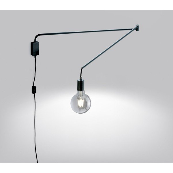 Matně černé nástěnné svítidlo s ohybatelnou konstrukcí do zásuvky Line – Trio-image-1