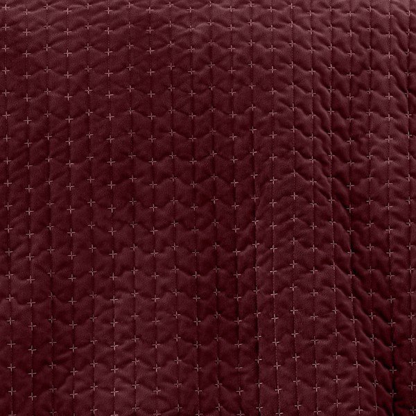 Vínový sametový prošívaný přehoz 240x260 cm Attica Velvet – Bianca-image-2