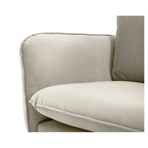Béžová sametová pohovka Cosmopolitan Design Florence,160 cm-image-4