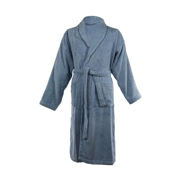 Modrý bavlněný župan velikost L/XL Lindu – Tiseco Home Studio