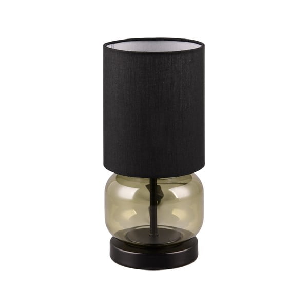 Zeleno-černá stolní lampa s textilním stínidlem (výška 28,5 cm) Elio – Trio