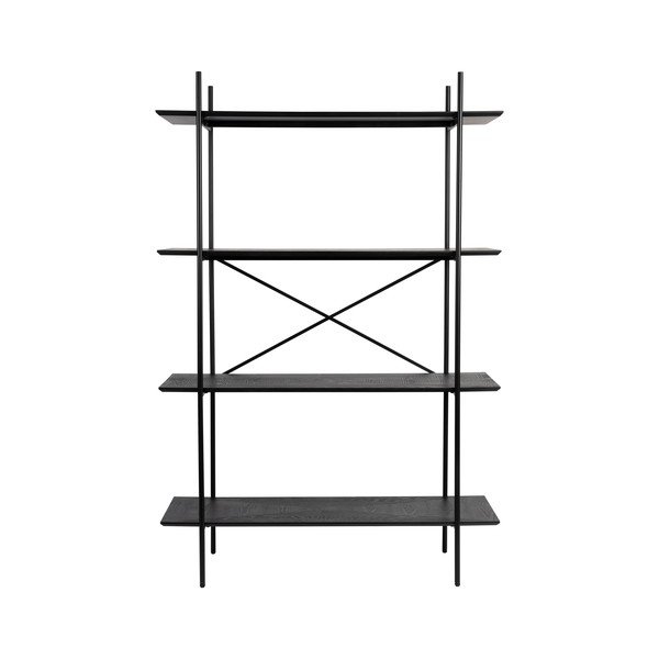 Černý kovový regál 120x180x40 cm Marcio – White Label