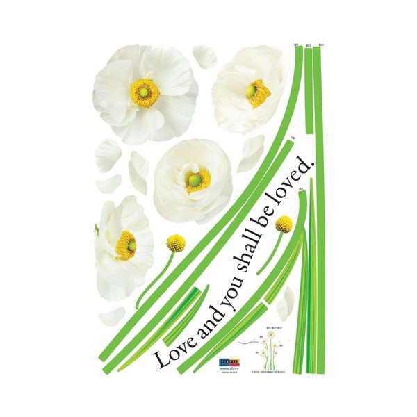Samolepka Ambiance White Poppies Flowers-image-1