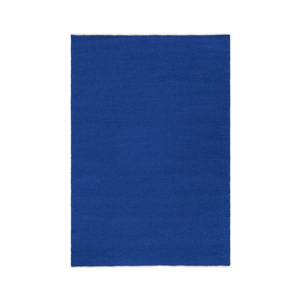 Modrý ručně tkaný běhoun s příměsí vlny 70x200 cm Row – Jotex