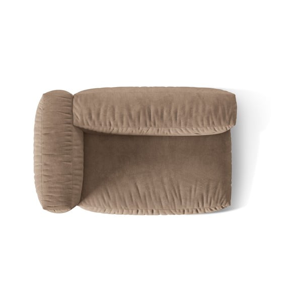 Světle hnědý sametový modul pohovky (levý roh) Martina – Micadoni -image-3