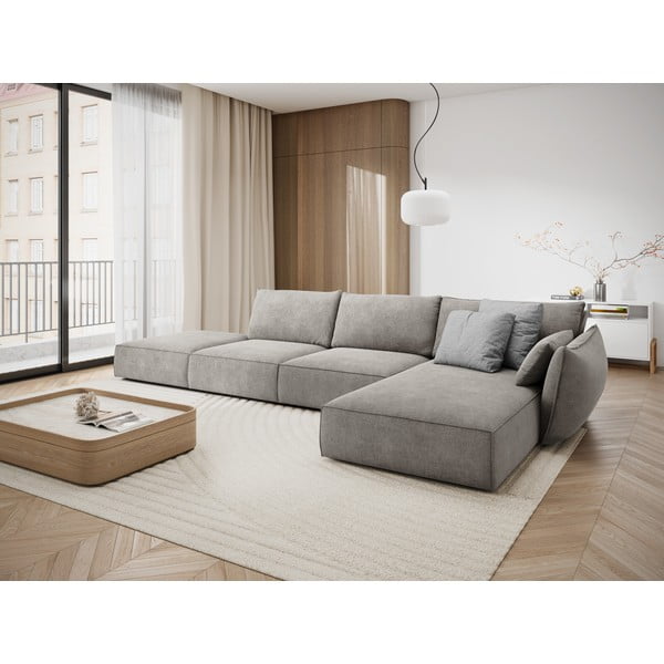 Světle šedá rohová pohovka (pravý roh) Vanda – Mazzini Sofas-image-1