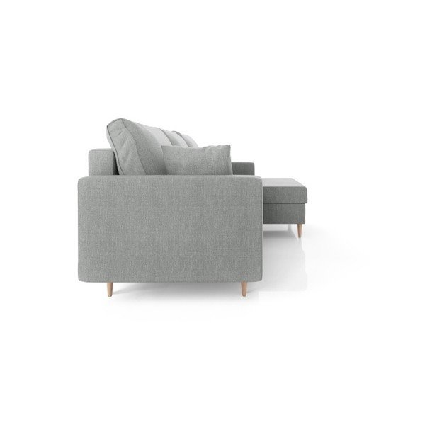 Šedá rozkládací pohovka s úložným prostorem Mazzini Sofas Aubrieta, pravý roh-image-4