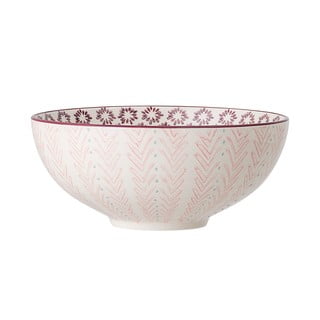 Růžovo-bílá kameninová servírovací mísa Bloomingville Maya, ø 21 cm